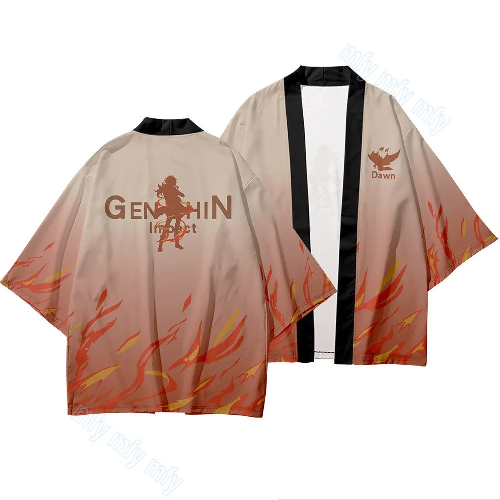 جينشين إمباكت كوستيوم كيمونو هاوري بلوزات فضفاضة للجنسين #6