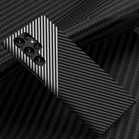 Ultra Slim Carbon Fiber Texture Pattern Case For Samsung Galaxy S25 Ultra S24 S23 S22 S21 Ultra Plus Cover Hard PC Cases Shell