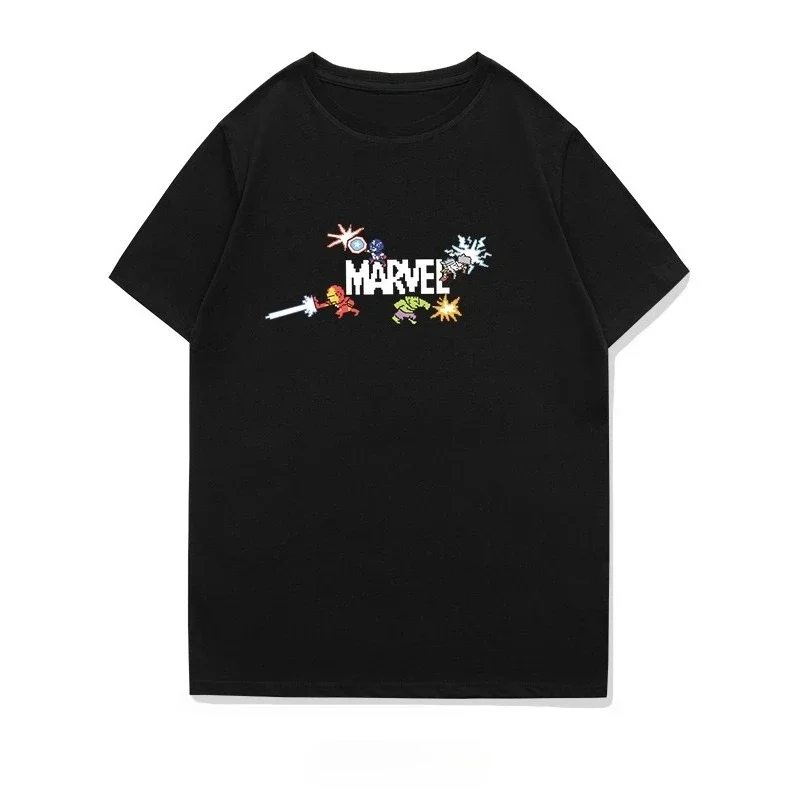 Camiseta de dibujos animados Arcade Pixel Marvel, vengadores 4 Capitán América Iron Man, ropa a juego de manga corta para niños y niños