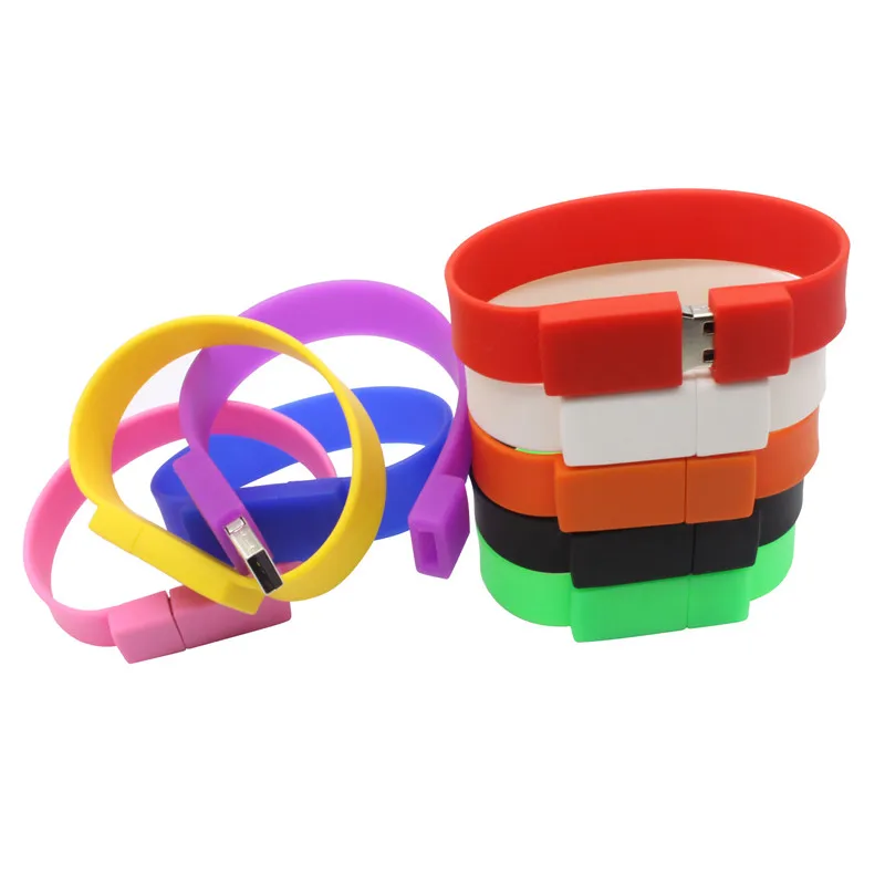 

Cartoon Wristband USB Flash Drive 64GB Silicone Memory Stick 32GB Colorful Pen Drive 16GB Creative Gift USB Stick 8GB U Disk 4GB