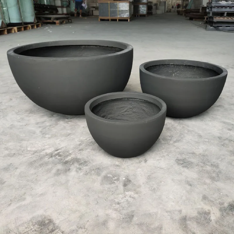 

Durable Round Plant Pots Outdoor Concrete Cement Flower Pots for Hotel and Villa Decoration