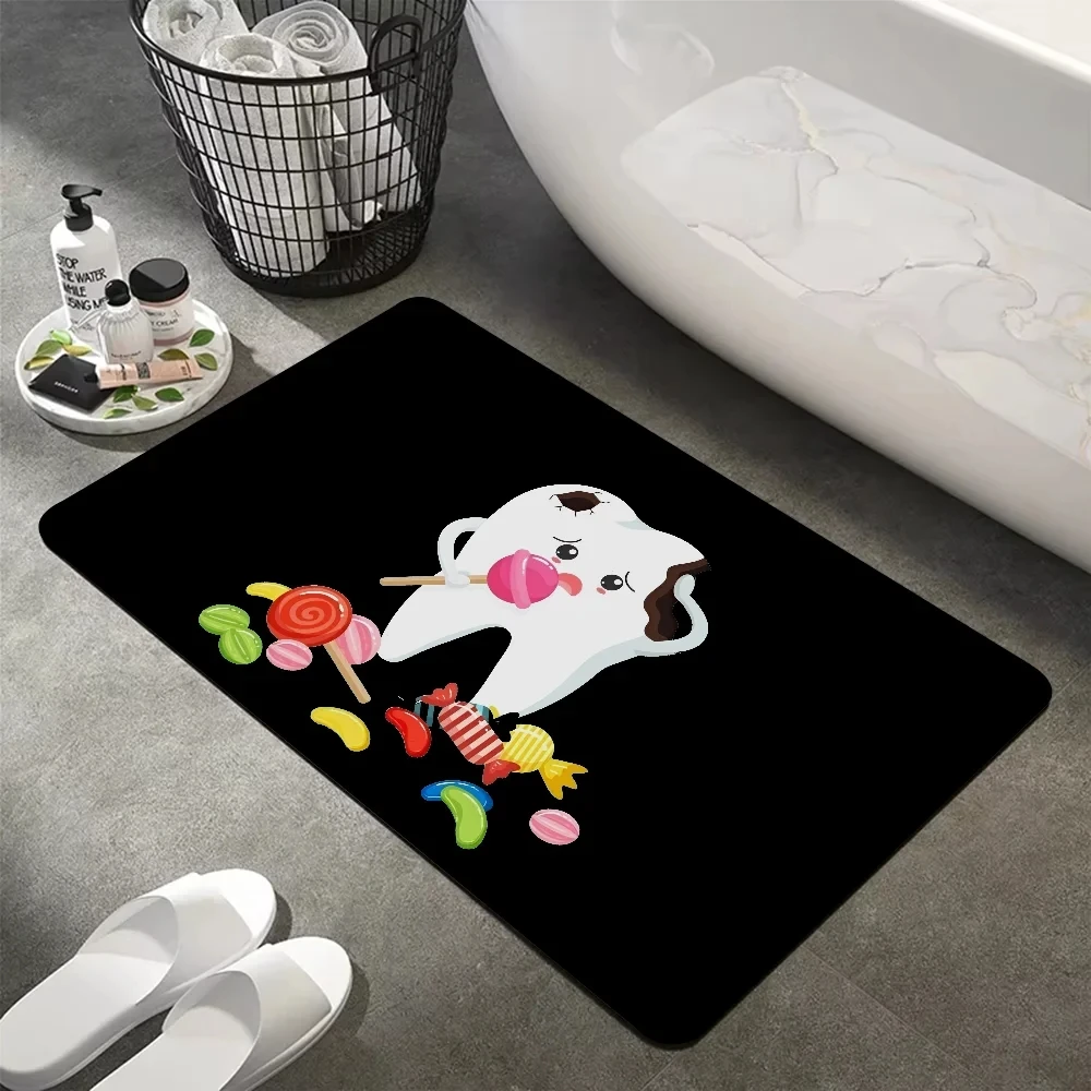 Teeth Diatomaceous Earth Small Carpet Children's Washbasin Bathroom Entrance Non Slip Mat Room Decoration Home Rug