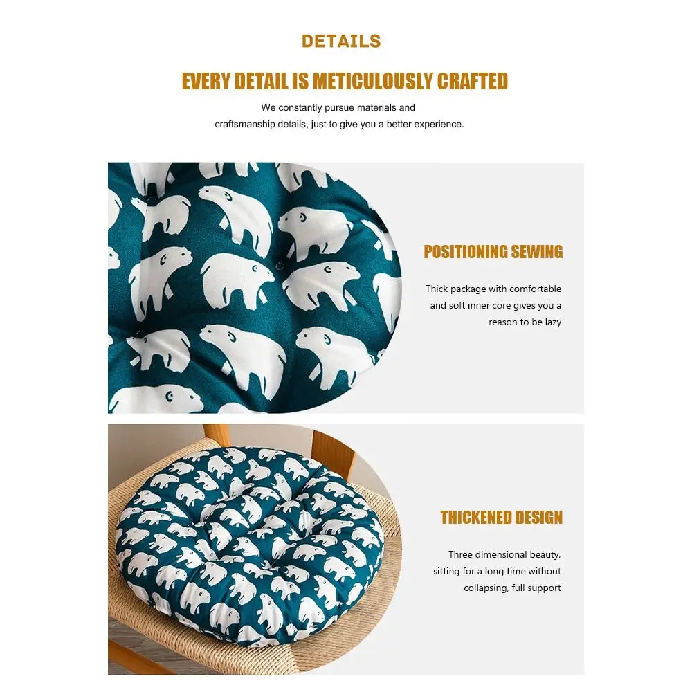 Durable Nap Pillow Round Pad Solid Color Non-slip Seat Cushion Thicken Chair Cushion Winter