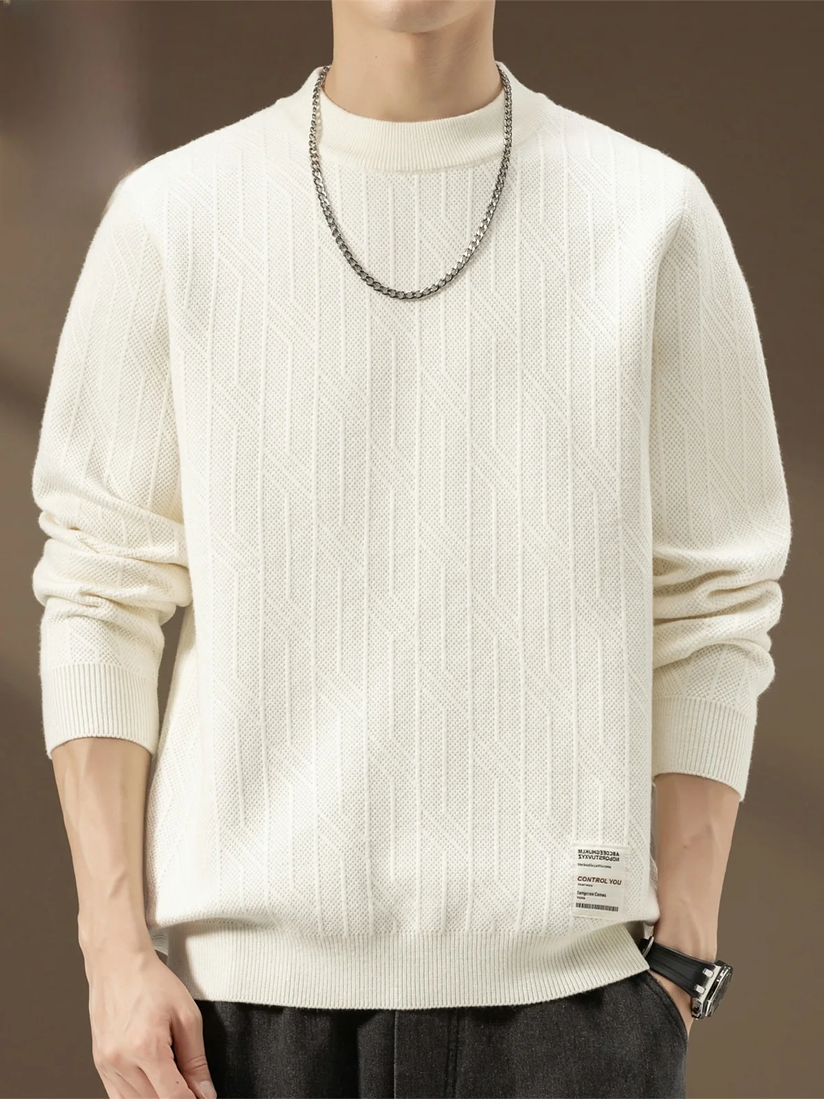 

round Ne Knitwear Casual Loose Men's Innerwear Faionable Winter New Arrival Polyester Nylon Rayon Spandex Blend