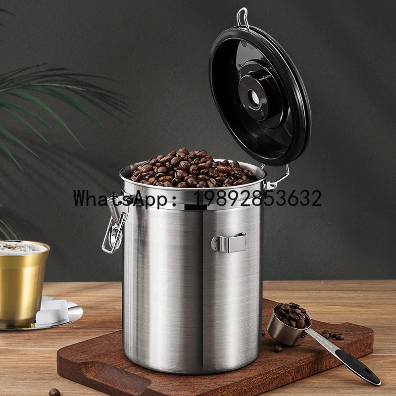 2.8l large capacity storage jar - stainless steel coffee bean sealed container for long-lasting freshness