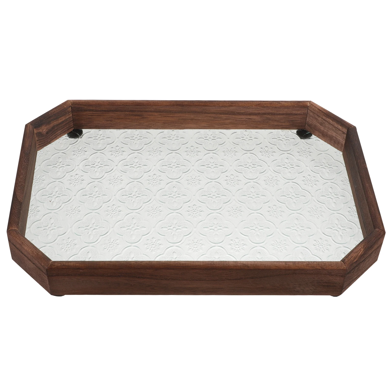 

Begonia Flower Wooden Tray Tea Serving Trays Platter Exquisite Craftsmanship Platters Food Pretty Pattern Reusable