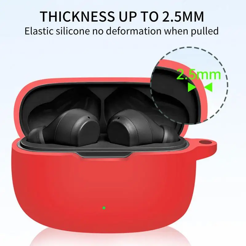 For JBL Wave 200TWS Earphone Case Silicone Wireless Blue tooth Cover ForJBL Wave 200TWS Headphone Case With Carabiner