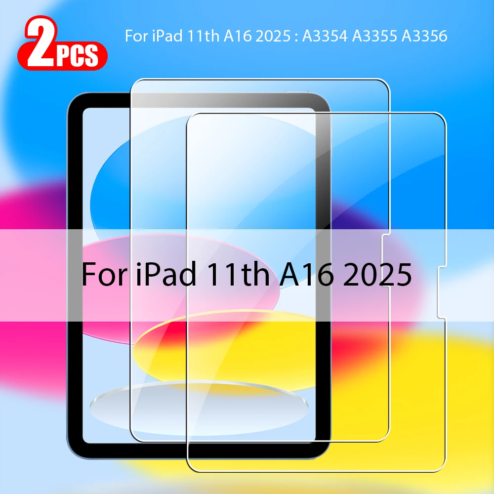 2 Stück Displayschutzfolie aus gehärtetem Glas für iPad Pro 13 11th M5 M4 12.9 Air 11 M3 M2 5 4 Mini 6 7 10 9th 10th Generation A16 Film