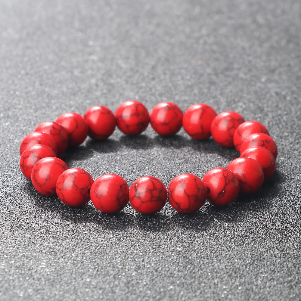 6/8/10MM Natural Stone Bracelet Red Pine Stone Prayer Beaded Bracelet Rosary Meditation Bracelets Men Women Yoga Jewelry Pulsera