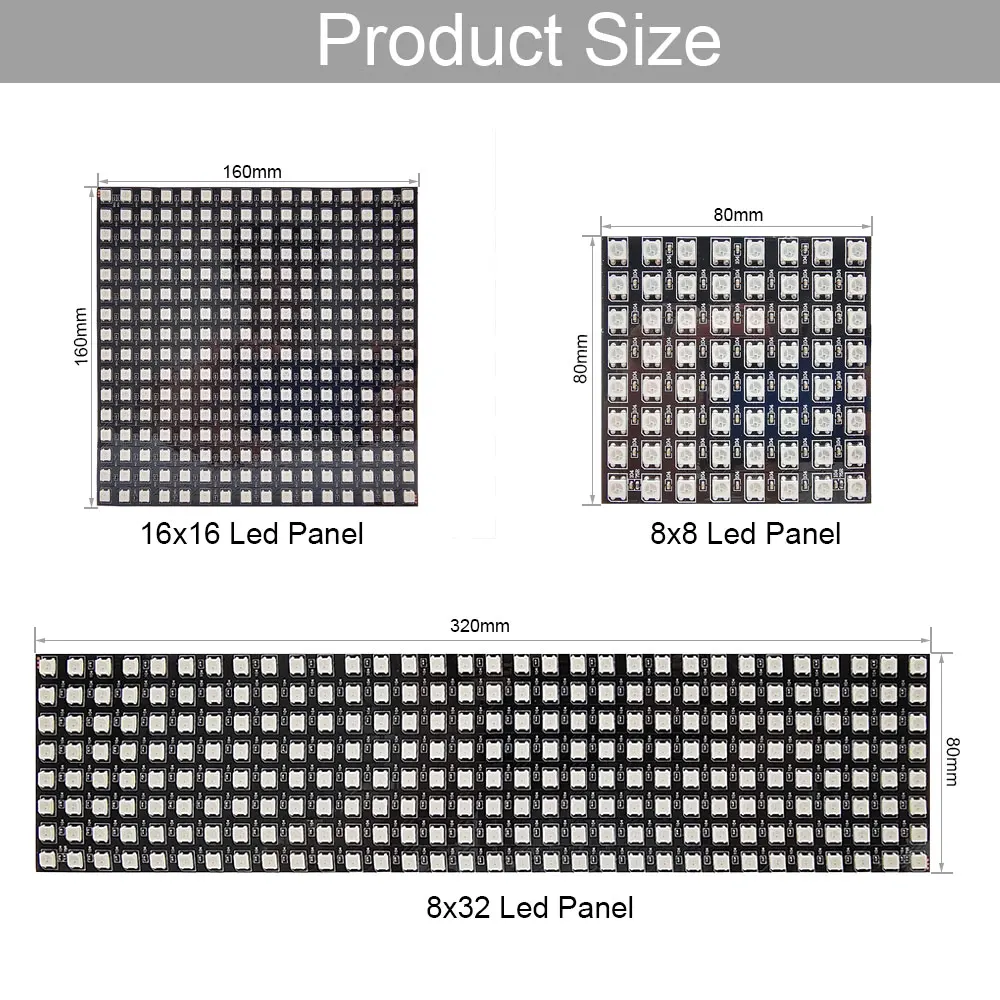 WS2812B z możliwością indywidualnego adresowania Panel oświetleniowy WS2812 RGB Digital elastyczny 8x8 16x16 8x3x2 moduł piksel ekran matrycowy DC5V