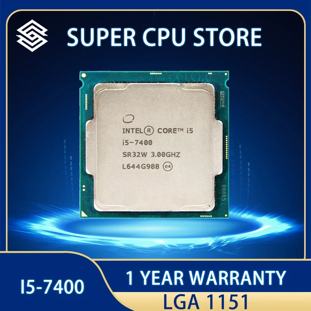 

Intel Core i5-7400 i5 7400 CPU Processor 6M 65W 3.0 GHz Quad-Core Quad-Thread LGA 1151