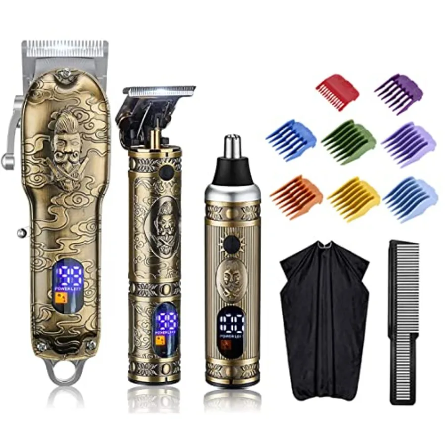 

Hair Clippers for Men Beard Trimmer Nose Hair Trimmer 3pcs SetProfessional Barber Clippers for Hair Cutting Electric T-Blade Tr