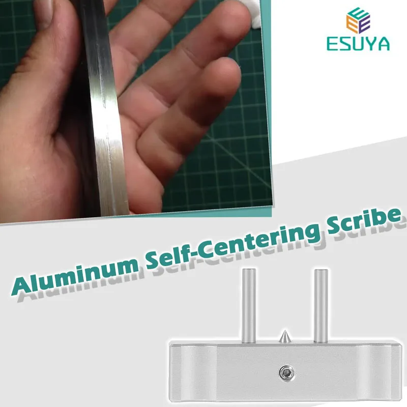 

ESUYA Aluminum Self Centering Scribe Doweling Jig, Center Finder Line Scriber, Marking Centerline Tool for Knife, Metal, Wood