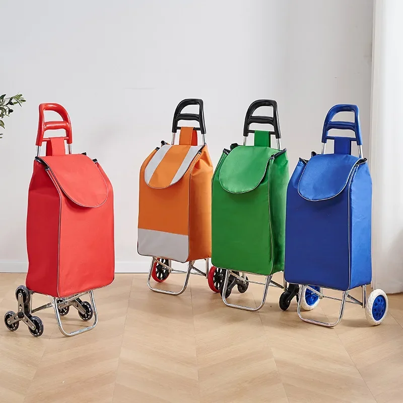 

Портативная тележка для покупок, складная тележка, тележка для покупок для пожилых людей, бытовая тележка для продуктов, водонепроницаемая ткань Оксфорд, металлический каркас