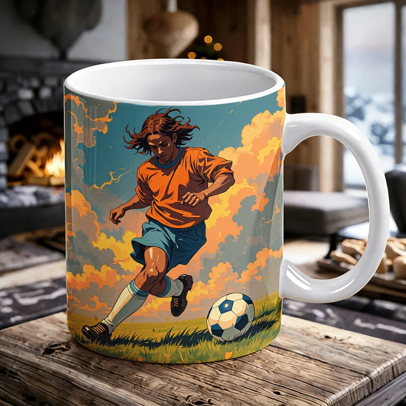 

Kicking Through Clouds The Art of Soccer Mug Coffee Cup Ceramic Cup with a bottle opener function of 2026 Major Football Event