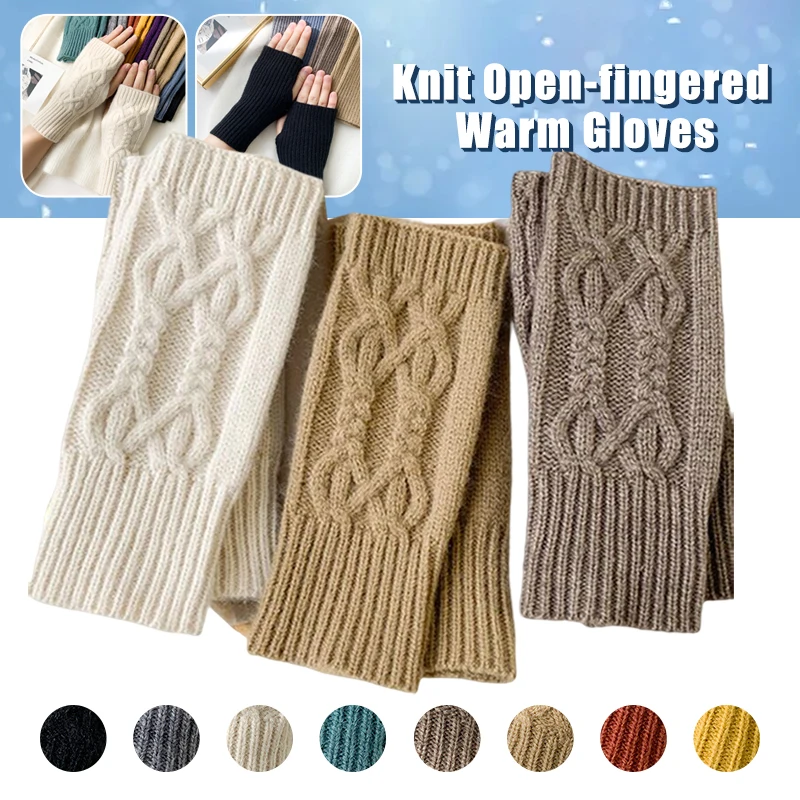 

Fashion Unisex Men Women Knitted Fingerless Winter Gloves Soft Warm Wool Knitting Arm Flexible Hand Gloves Wrist Warmer Discount