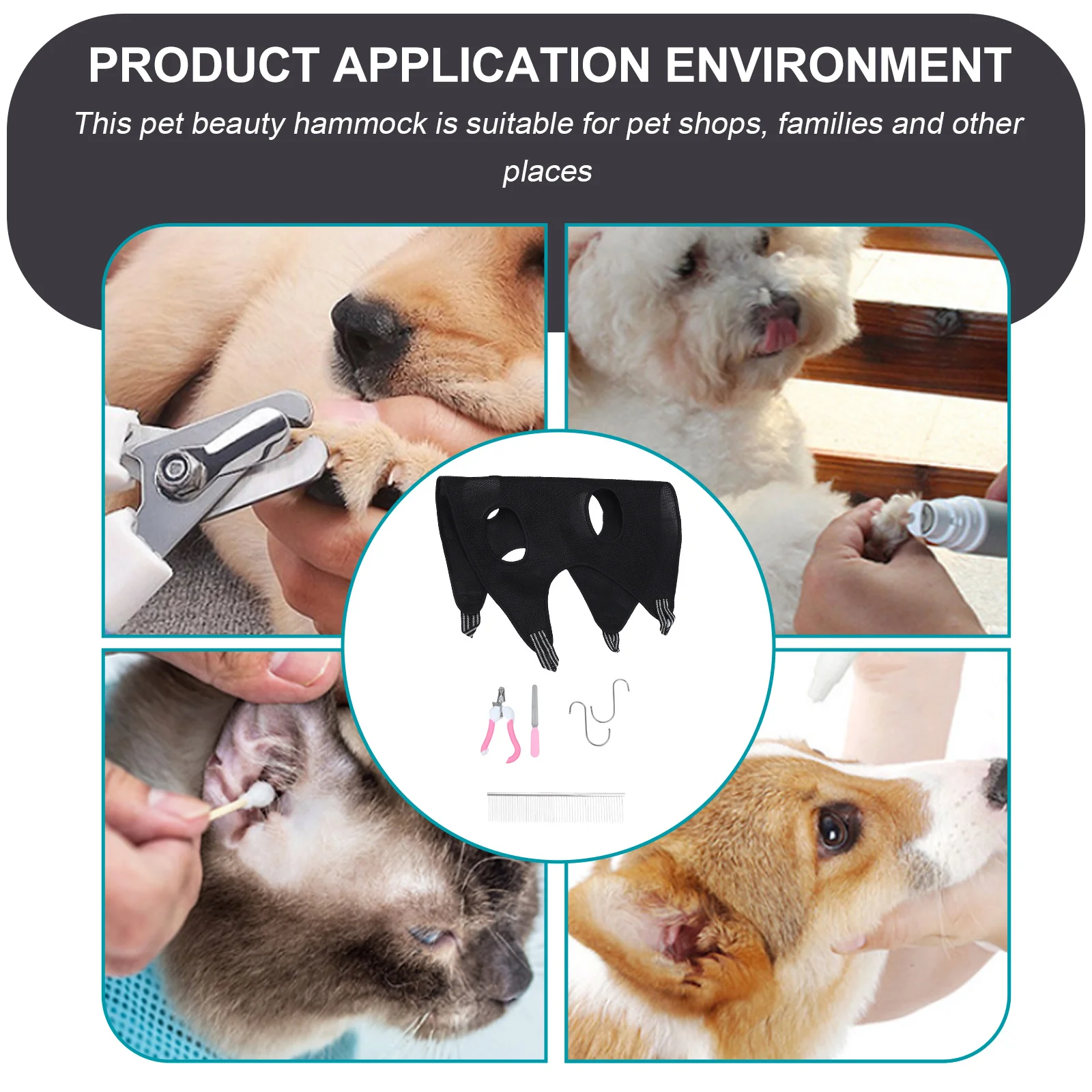 

1 Set Pet Sling For Cats Dogs Nail Trimming Hammock Hanging Harness Grooming Tools For Cat Dog Nail File Tools Pet Grooming