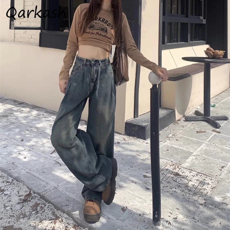 

Full-length Women Jeans Loose Denim Vintage Spring Chic Streetwear Harajuku Slouchy College Ins Korean Style Casual Shopper Slim