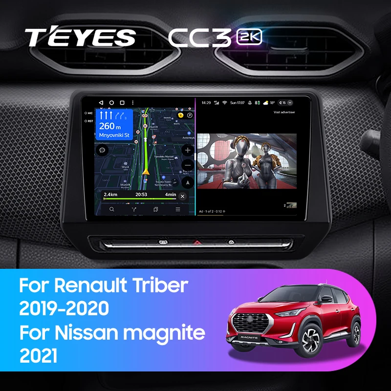 TEYES CC3 2K For Renault Triber 2019 - 2020 For Nissan magnite 2021 Right hand drive Car Radio Multimedia Video Player Navigation stereo GPS Android 10 No 2din 2 din dvd