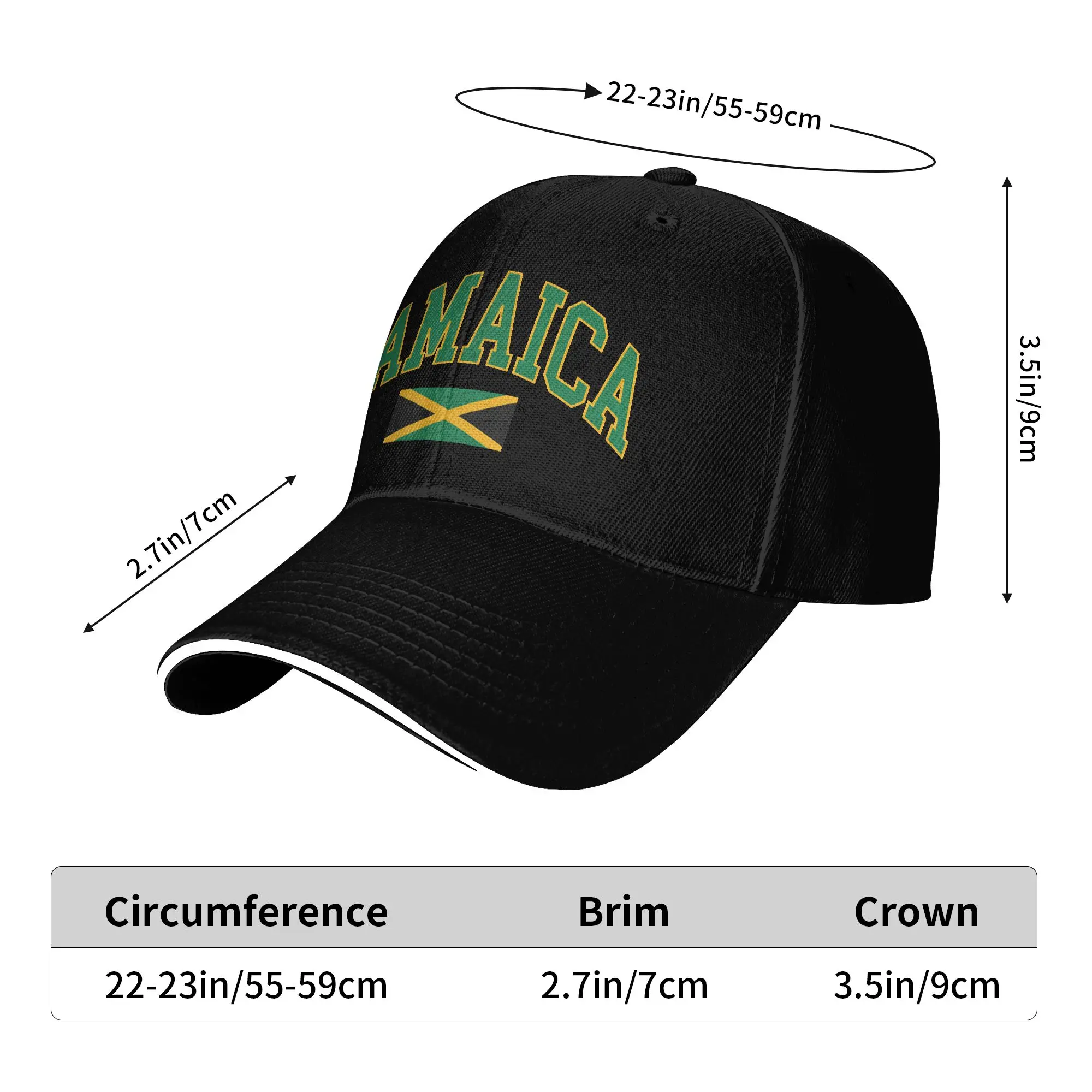 Jamaica Flag Jamaican Graphic Baseball Cap  Unisex Men Custom Logo Trucker Hat Summer Stylish Outdoor Sun Visor Baseball Caps