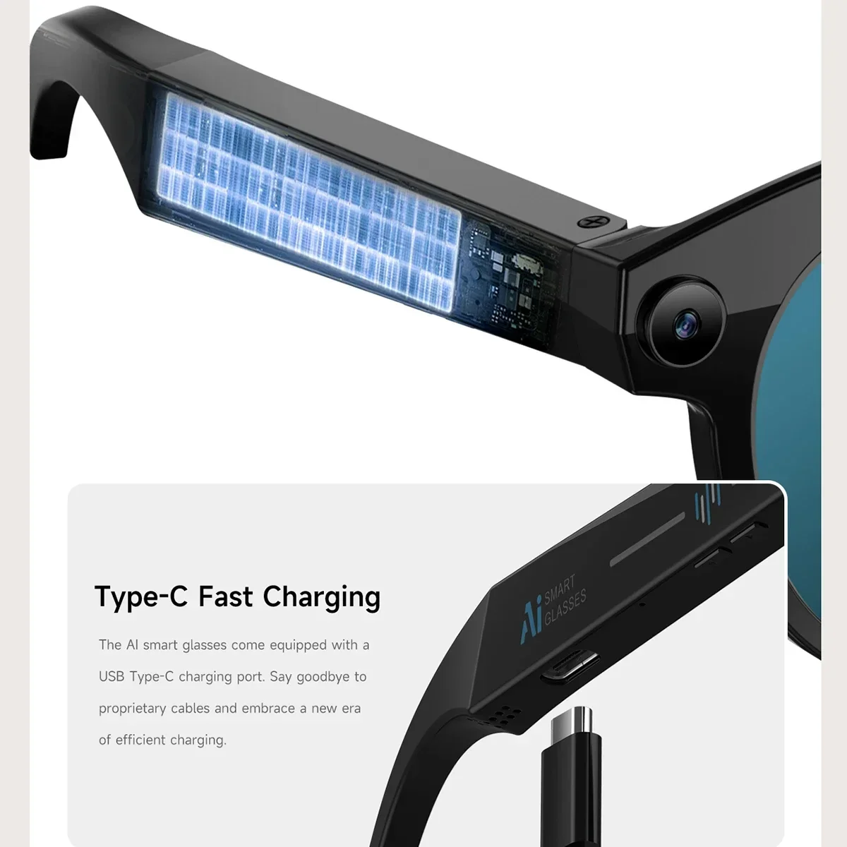 AI Smart Sunglasses for Men with Real-Time Translation Voice Assistant Built-In Camera And Meeting Recorder Feature