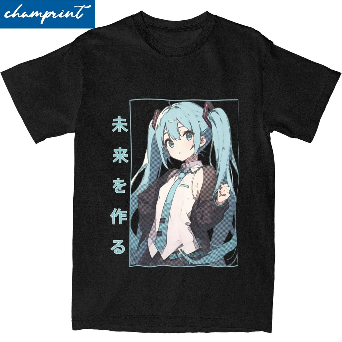 Novelty Hatsune Miku Future Melody T Shirt For Men Women Round Neck Short Sleeve Clothing Cotton Summer Tops Shirts