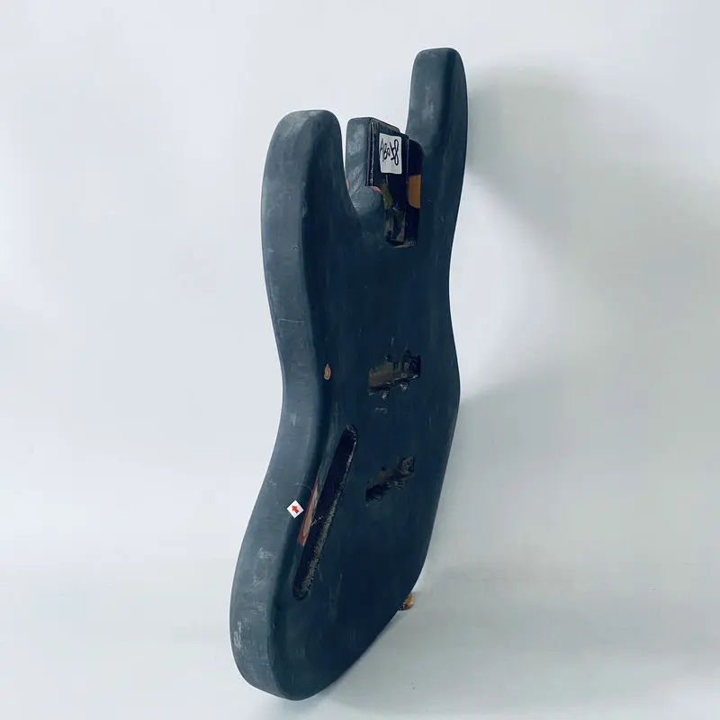 AB058 Left Hand Version Jazz Bass Body Black Color Solid Basswood with Damages and Surface Dirty  JB Pickups for DIY view 4