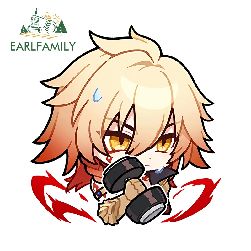 

EARLFAMILY Lovely Cartoon Honkai Star Rail Mydei Car Stickers Amusing Graphics Laptop Decals Waterproof Racing Accessories