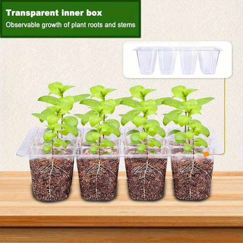 12-Pack Perforated Breathable Felt Seedling Boxes with Lid Balcony Outdoor Vegetable Growing Magic Tool for Gardening Planting