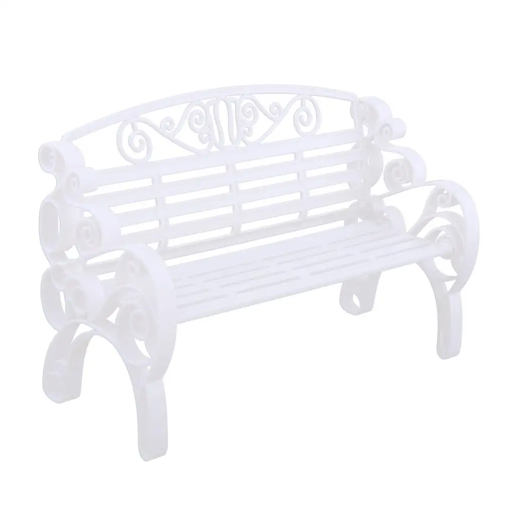 Banc de parc l'inventaire rose pour maison de poupées, maison de courses, jardin, cour, meubles de décoration, jouet modèle Acc, échelle 1/6