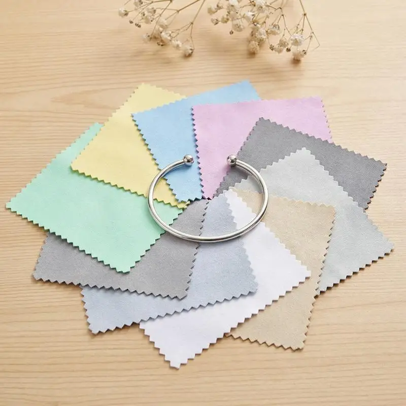 100pcs Polish Cleaning Polishing Cloth Keep Jewelry Shining Tools For Silver Gold Metals Wiping Cloth Jewelry Tools 8x8cm