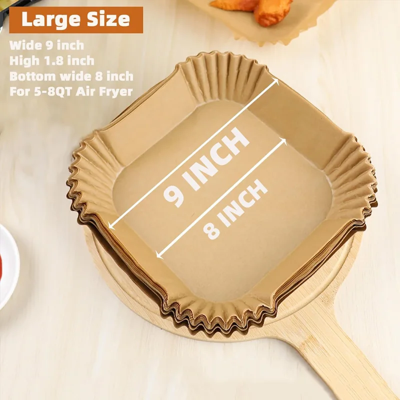 50-Piece Air Fryer Parchment Liners: Non-Stick & Oil-Absorbing Paper for 5-8QT Air Fryers - Image 6