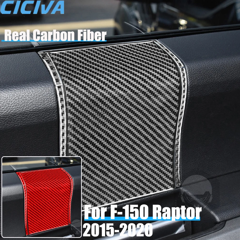 

Настоящее углеродное волокно, автомобильные аксессуары, панель задней двери, декоративная накладка, мягкая наклейка для Ford F150 SVT Raptor 2015-2020