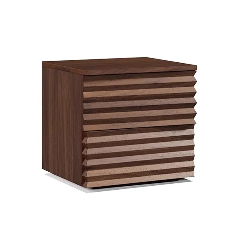 

Nordic style light luxury storage bedside table Chinese solid wood small apartment North American black