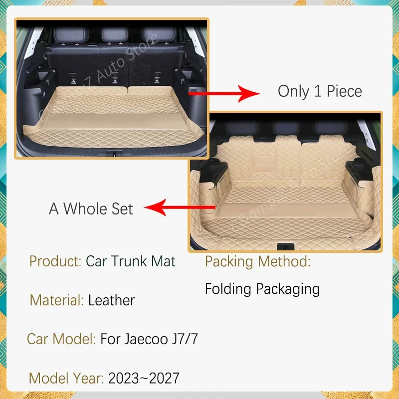 Car Rear Trunk Mats For Jaecoo J7 7 Tansuo 06 Fulwin T6 2023-2027 Anti-dirty Covers Storage Pad Cargo Liner Rugs Auto Accessorie