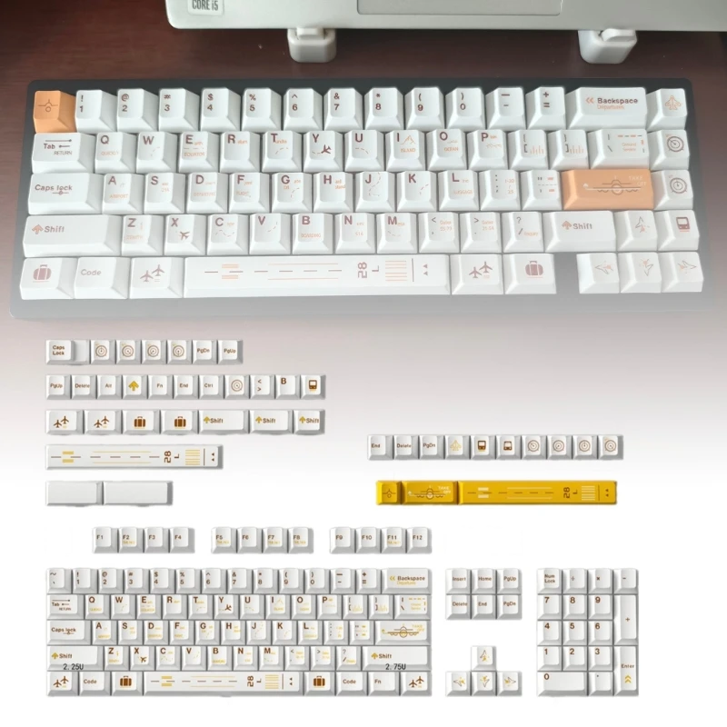 148Keys Keycap Original Height Dye Sublimation PBT Flight Plan Keycap for 60 80