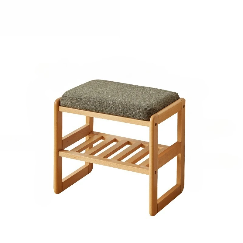 

Solid wood shoe changing stool, simple shoe rack, entrance stool at the door of the home, seated shoe wearing stool, entry stool
