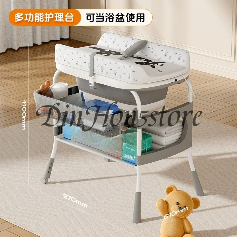2-in-1 Diaper Changing Table, Care Table, Newborn Changing Table, Massage and Touch, Multifunctional Foldable