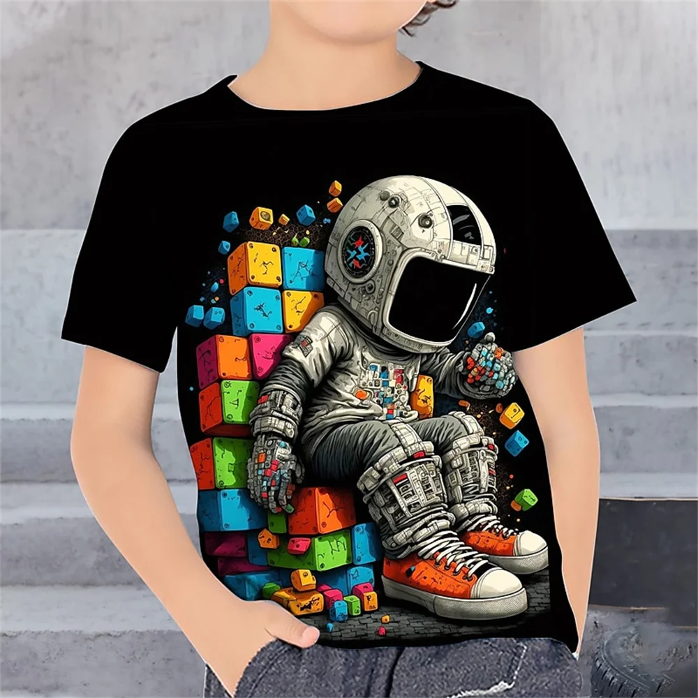 2025 Astronaut 3d Printed Kids Boys Girls Casual T-Shirts Funny T Shirt Children Birthday Tshirts Baby Clothes