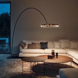 Nordic Kreis Angeln Boden Lampe Moderne LED Schmiedeeisen Kunst Leuchten für Wohnzimmer Schlafzimmer Sofa Wohnkultur Stehend Licht