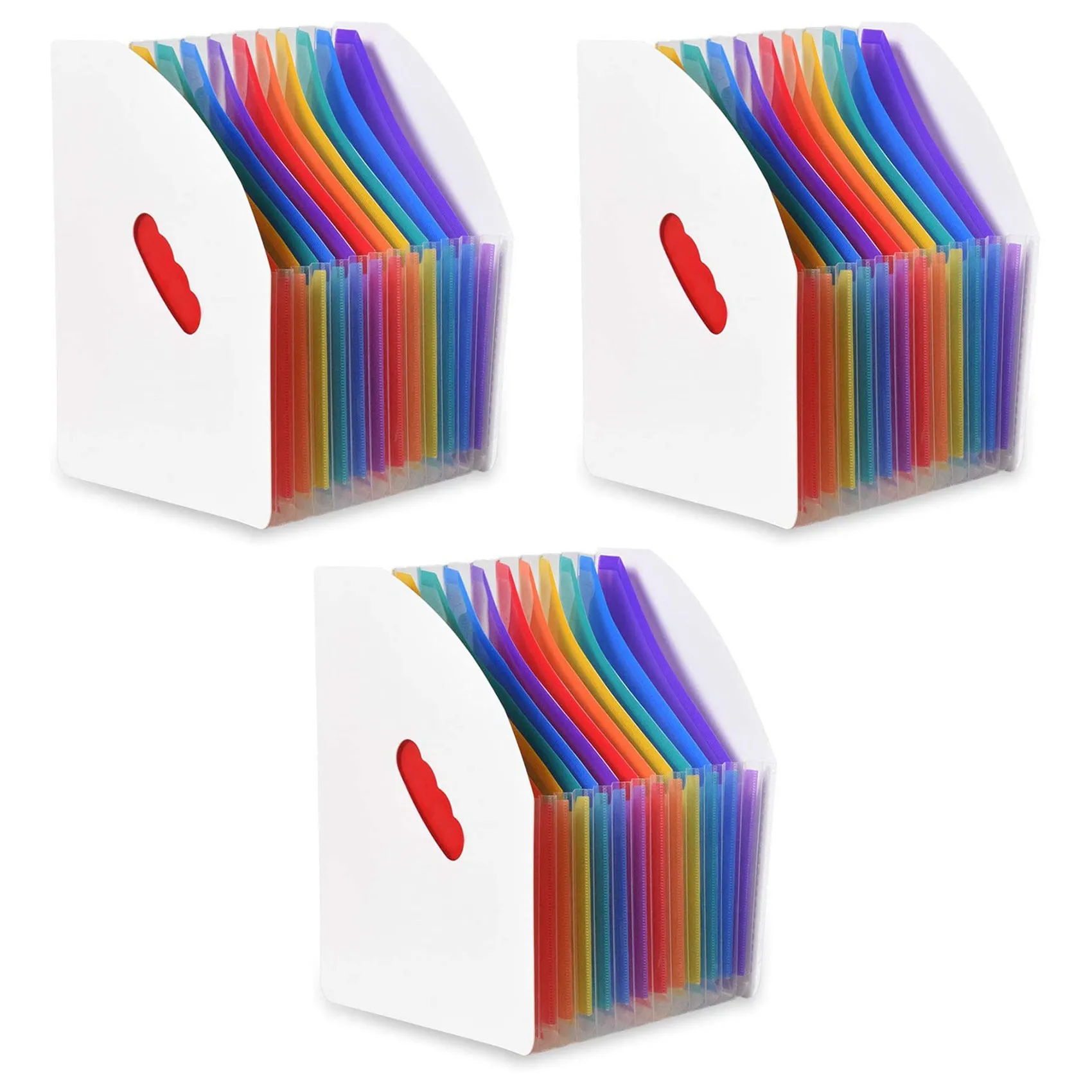 3X 확장 파일 홀더 폴더 스탠딩 A4 수직 파일 주최자 잡지 바구니 데스크탑 13 포켓 파일 홀더