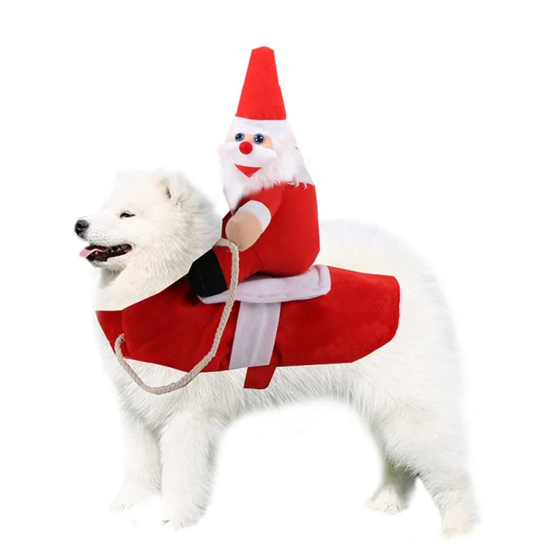 Pet Christmas Red Riding Dress Warm Apparel Party Dressing up Cosplay  Funny Clothing for Small Large Dog Outfit Supplies