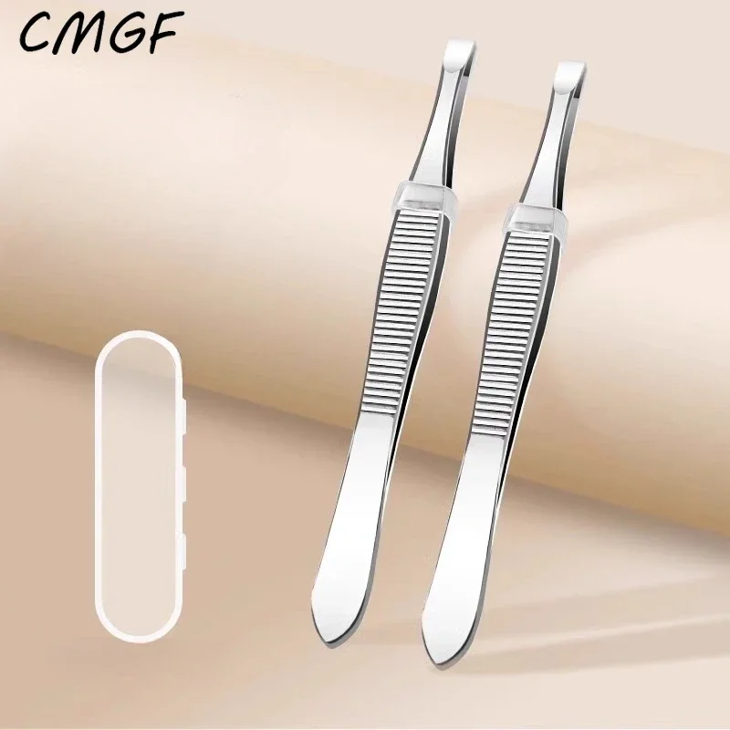 

Пинцет CMGF в коробке, небольшой щипцы из нержавеющей стали для удаления волос, многофункциональная Плойка для бровей, бигуди для накладных ресниц, Плойка для усов