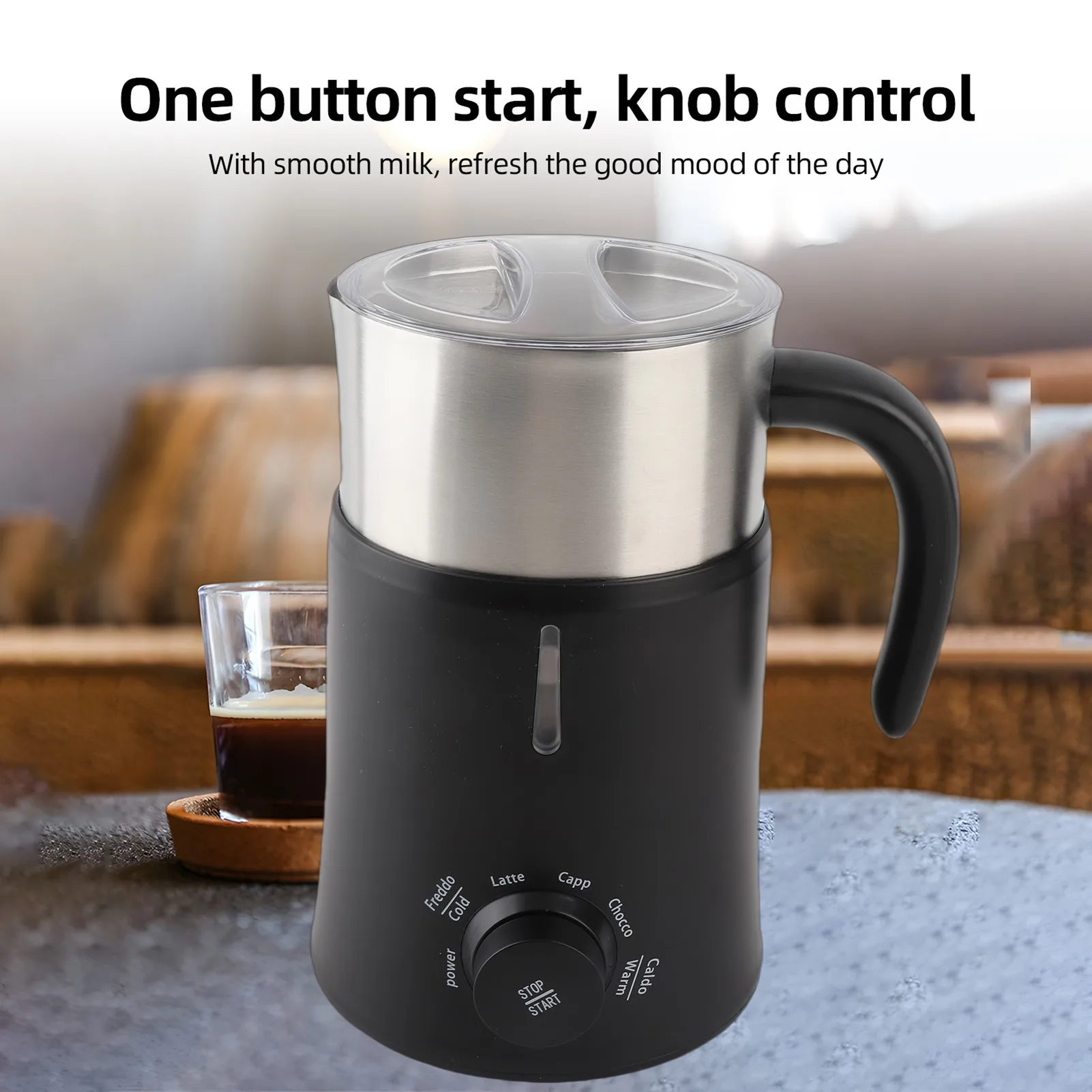 5 in 1 Electric Milk Frother 700ml Hot Cold Foam Maker Warmer for Latte Cappuccino Hot / Cappuccinos Chocolate 500W Non-Slip