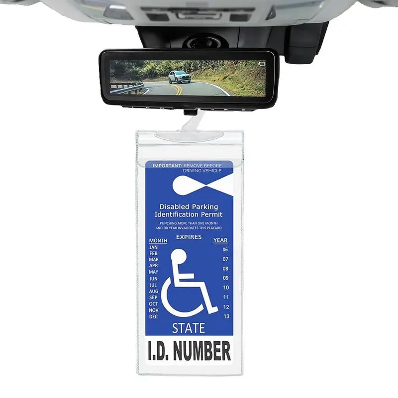 Parking Permit Transparent Handicap Placard Protection Parking Aid With Hook Placard Holder For Garage Disability Parking