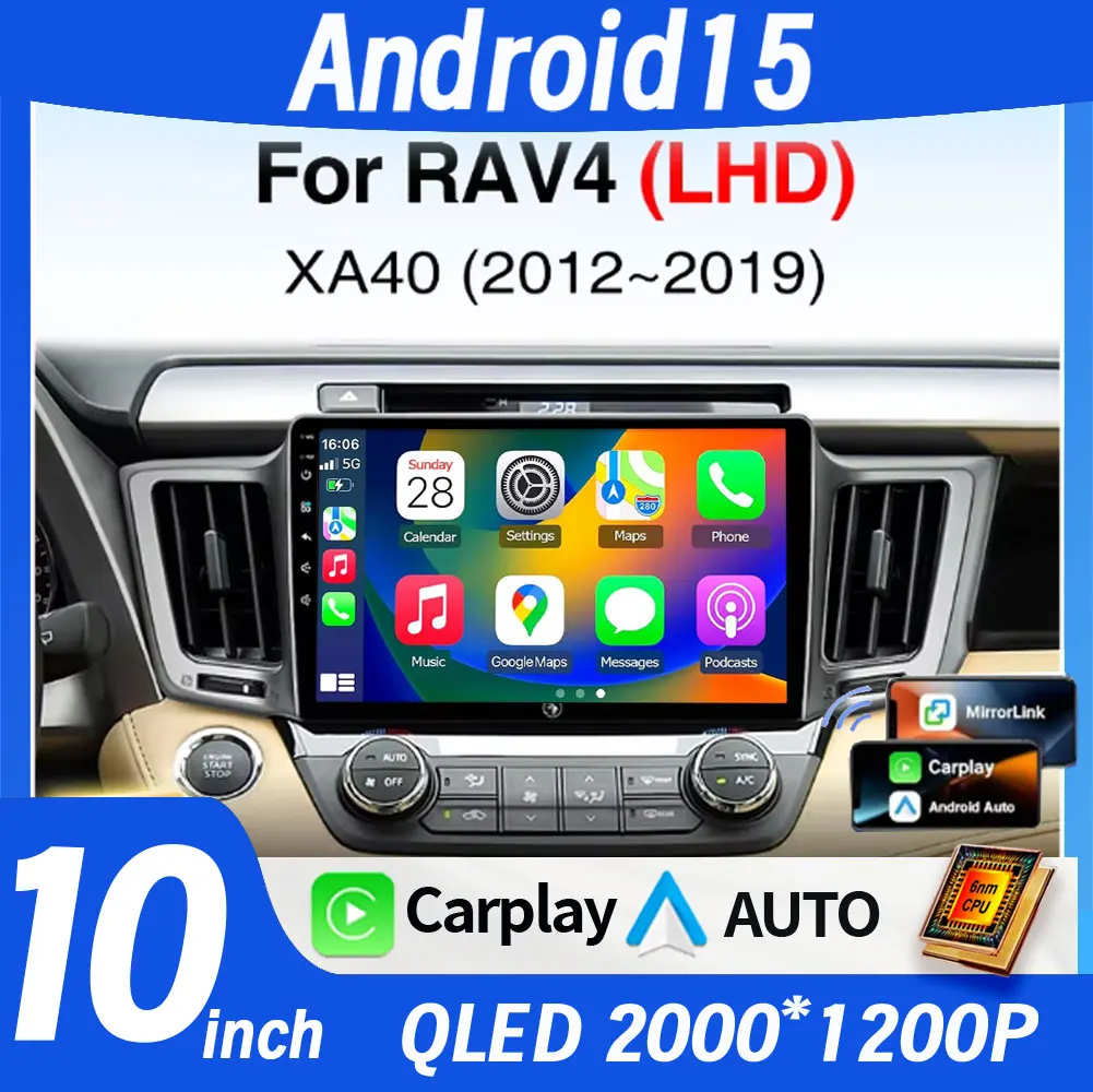 Car Radio For Toyota RAV4 2012 2013 2015 2016 2017 2018 2019 XA40 Carplay Android Auto Car Multimedia HDMI DSP 2 DIN WiFi+BT GPS