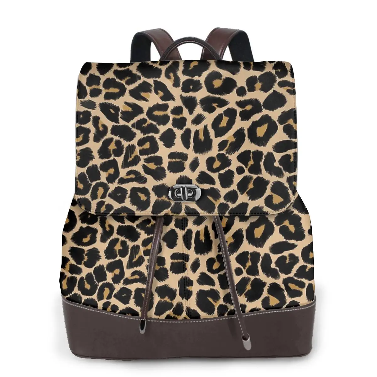 Leopard Print Traditional Colours Bookbag School Student Bags Hiking Travel Daypack for Women Fashion Derma Backpack