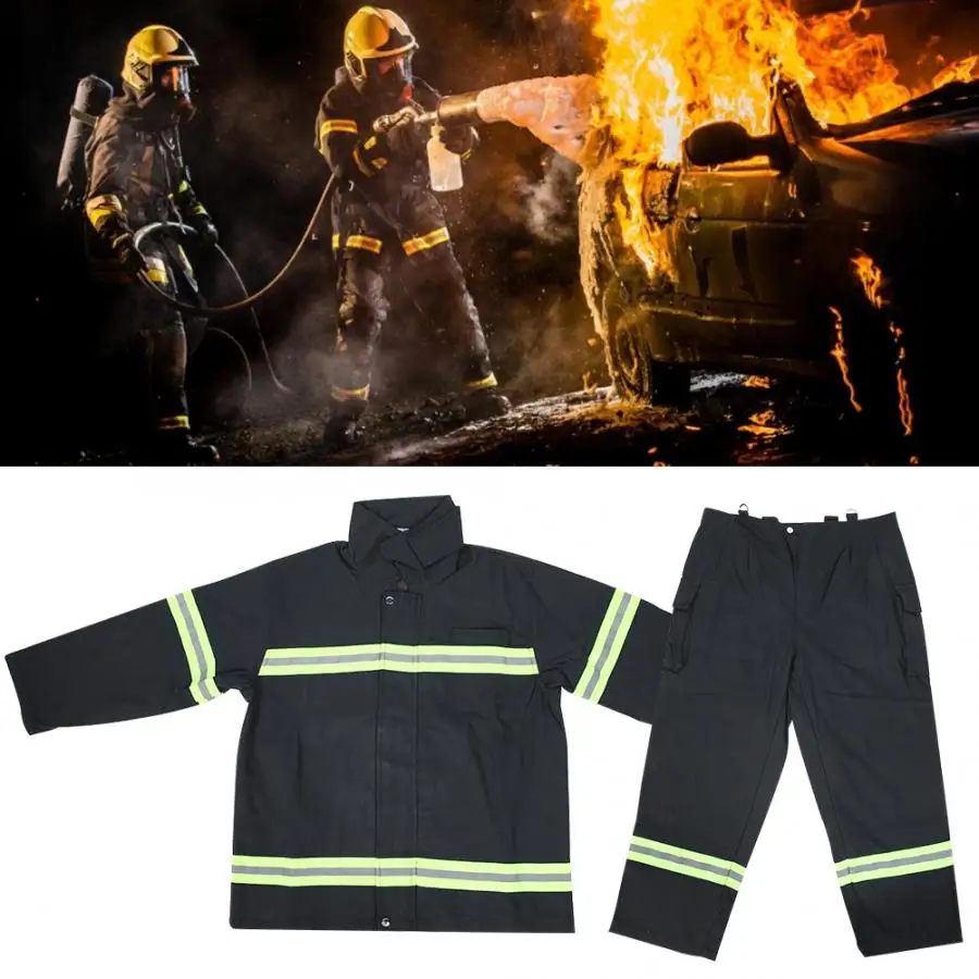 Fire Resistant Clothes Fireproof Heatproof Firemen Protective Reflective Coat Trousers Fire Fighting Equipment 4 Size Optional