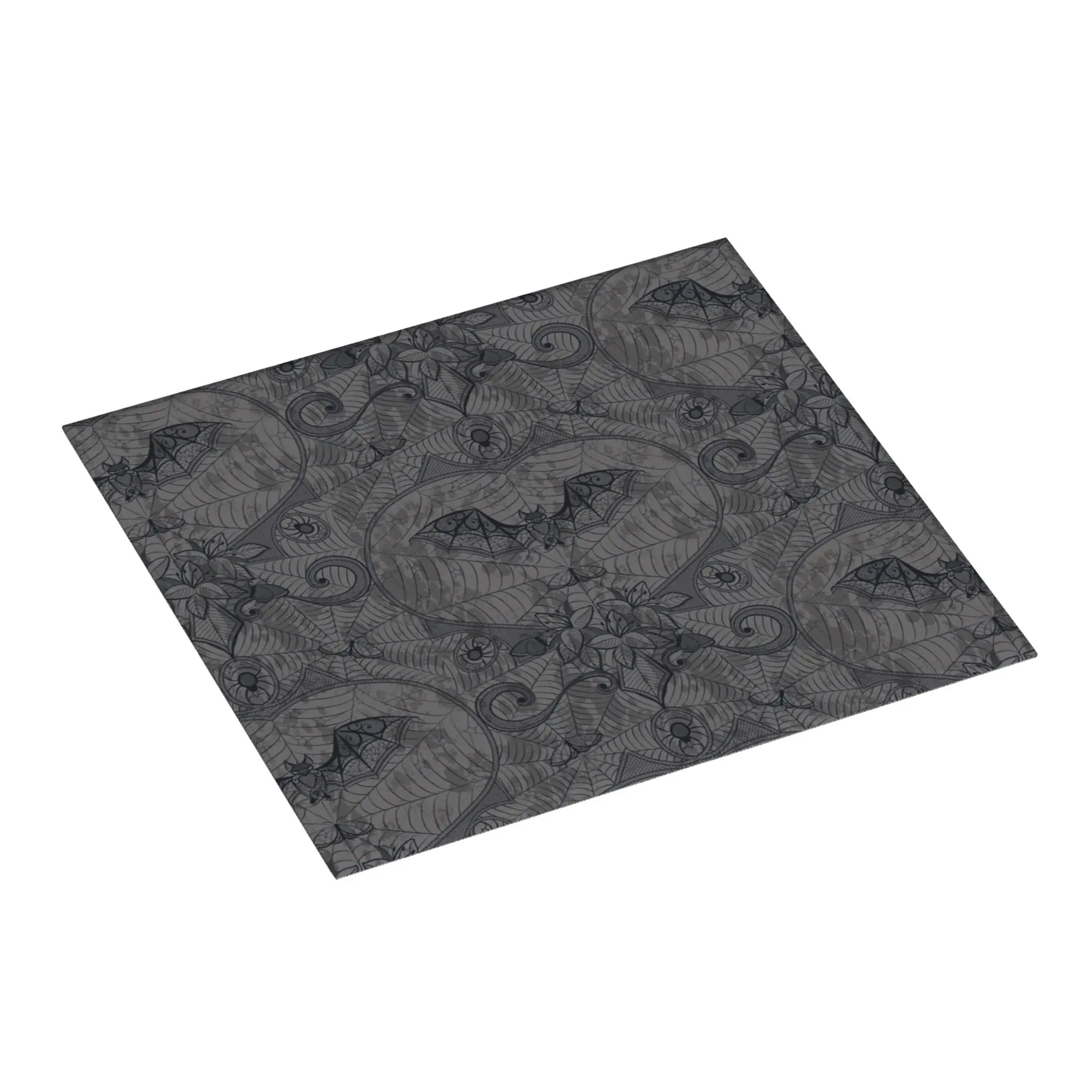 Halloween Witch Bats Non‑Slip Waterproof Absorbent Barware Tableware Oil Proof Reusable Gothic Halloween Lace Mat For Kitchen