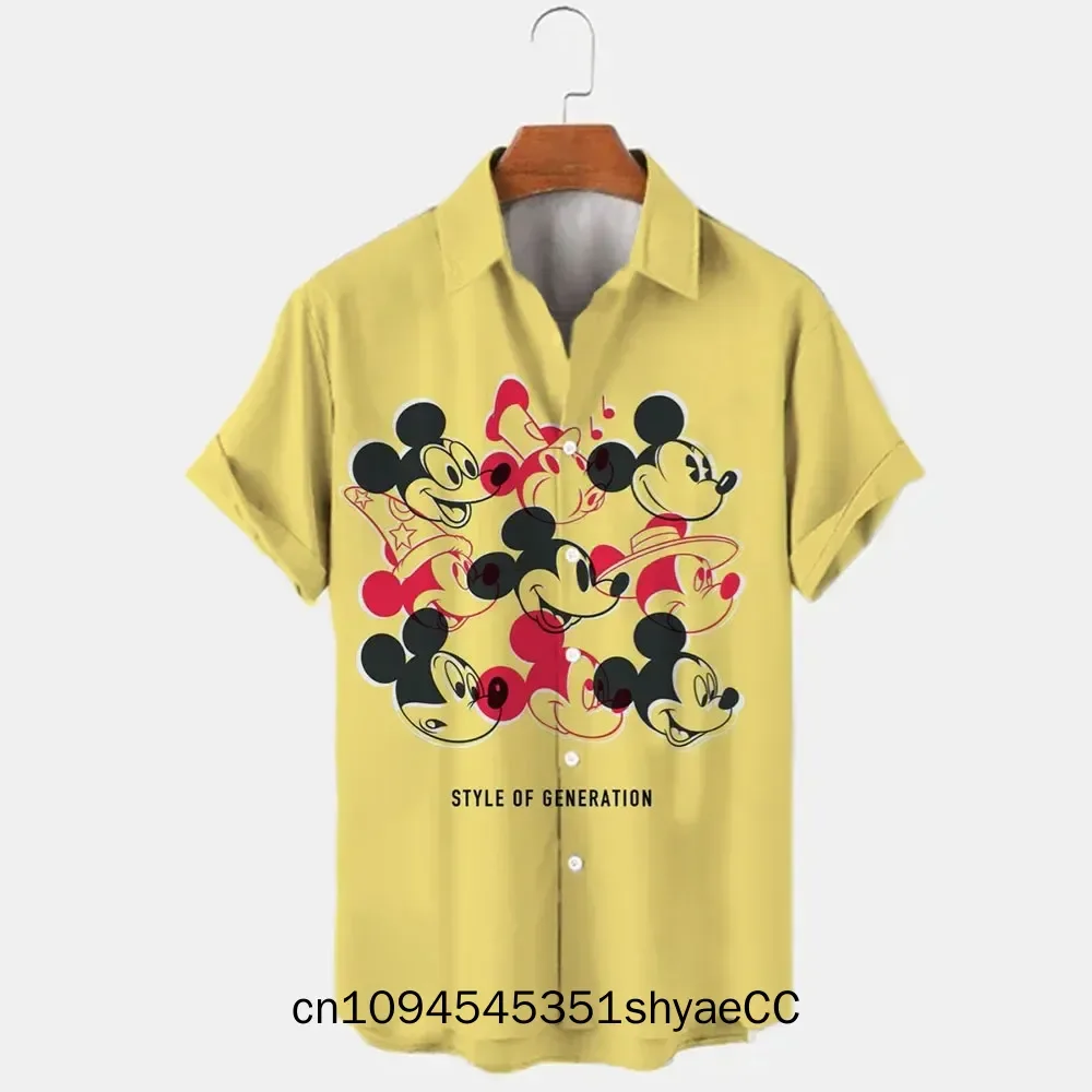 Disney 3d Men's Shirt, Disney Mickey Mouse Hawaiian Shirt, Street top, Cute Cartoon shirt, men's Casual Fashion Shirt